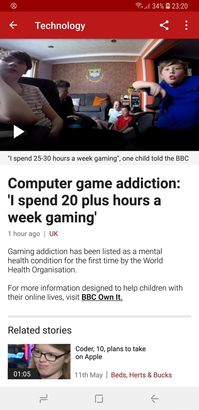 Gamers be gaming - Al spend 25-30 hours a week gaming", one child told