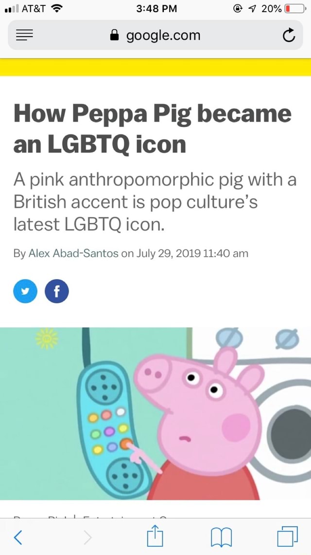 How Peppa Pig became an LGBTQ icon A pink anthropomorphic pig With a ...