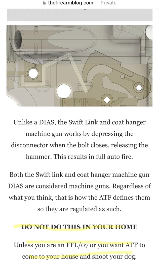 Private Unlike a DIAS, the Swift Link and coat hanger machine gun works