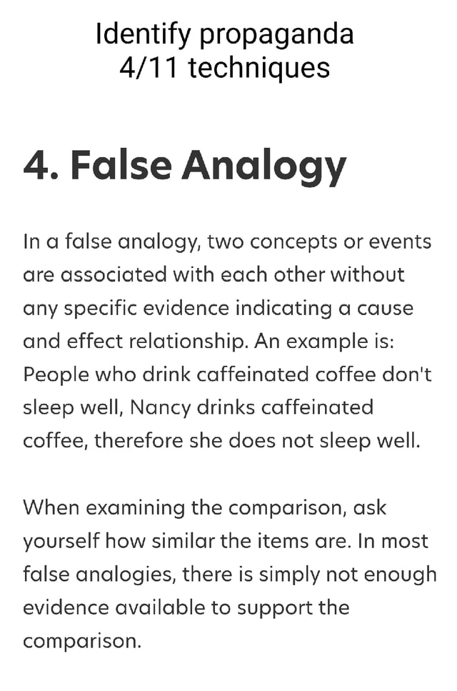 identify-propaganda-techniques-4-false-analogy-in-a-false-analogy-two