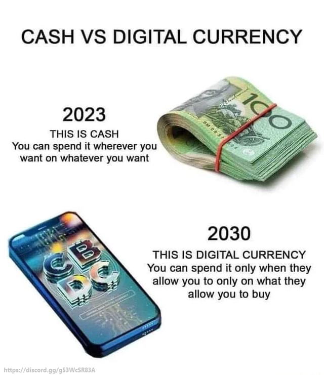 CASH VS DIGITAL CURRENCY 2023 THIS IS CASH You can spend it wherever
