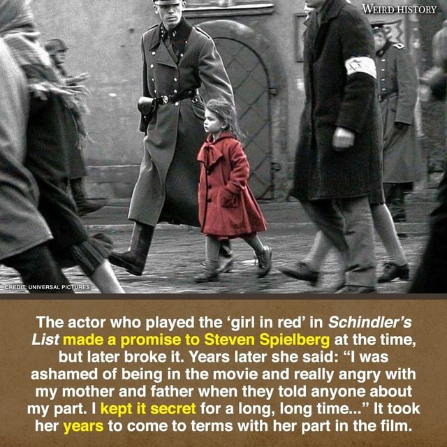De The actor who played the 'girl in red' in Schindler's List made a