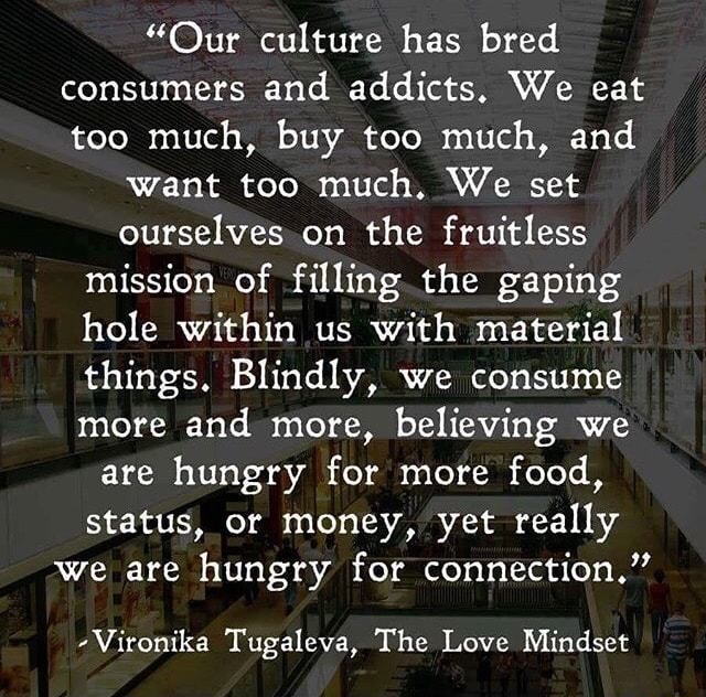 “Our Culture Has Bred Consumers And Addicts. We Eat Too Much, Buy Too ...