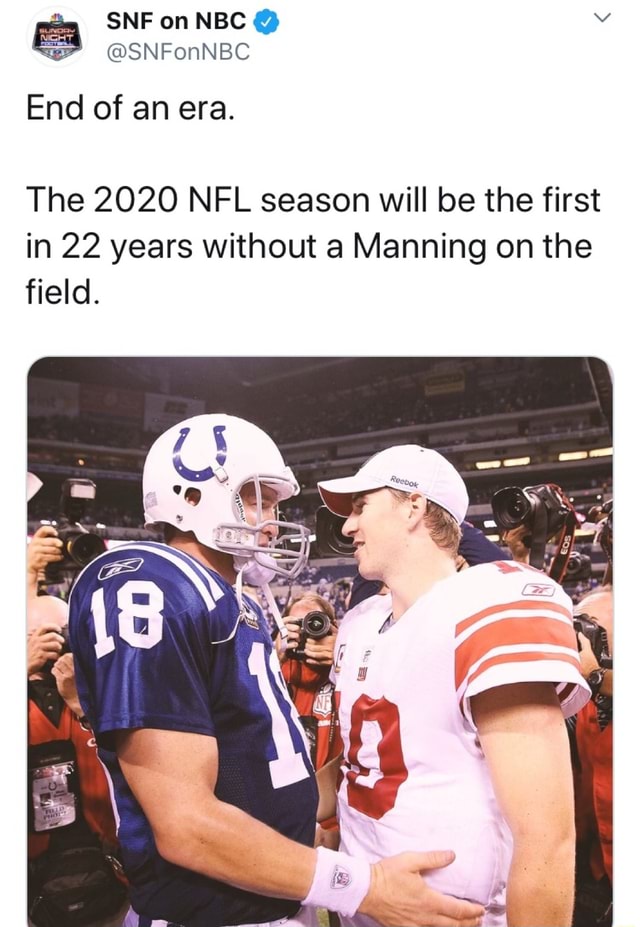 End of an era. The 2020 NFL season will be the first in 22 years