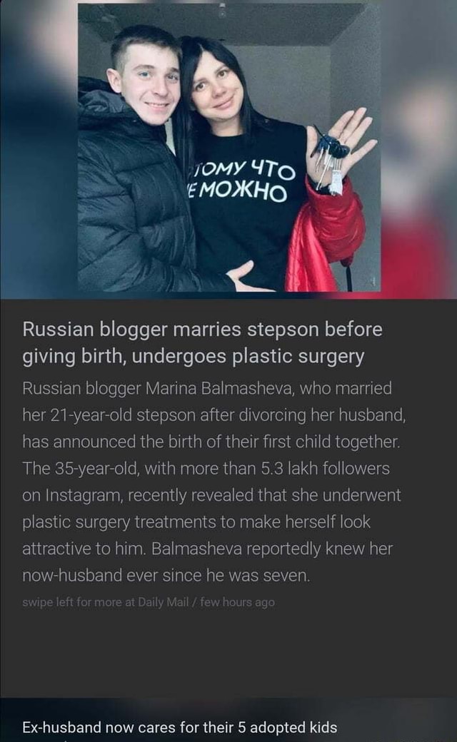 Russian Influencer Marries Stepson Before Giving Birth To Their First