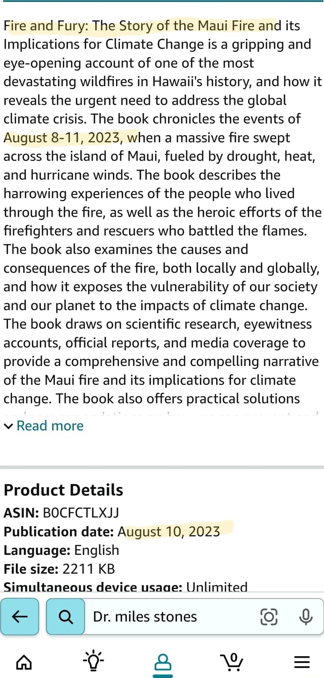 Fire and Fury The Story of the Maui Fire and its Implications for