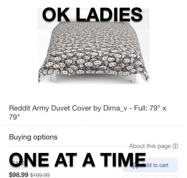 Reddit Army Duvet Cover by Dima_v Full 79" x Buying options About