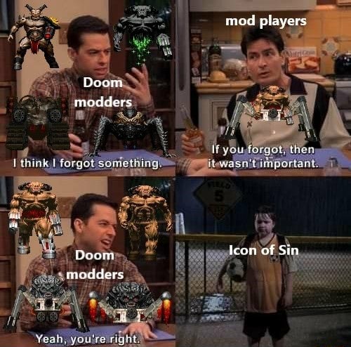 Doem modders Boom modders mod players Icon of Sin - iFunny