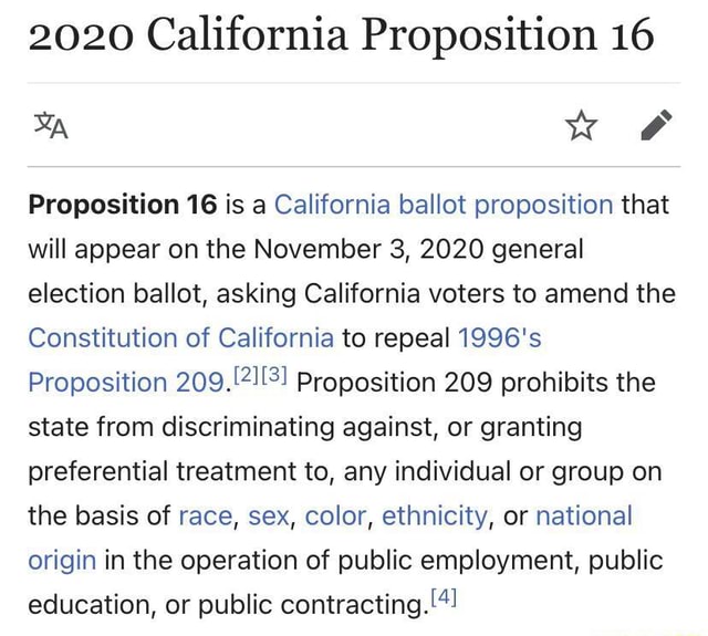 2020 California Proposition 16 Al Proposition 16 Is A California Ballot ...