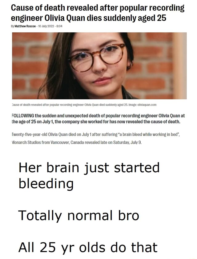 Cause of death revealed after popular recording engineer Olivia Quan