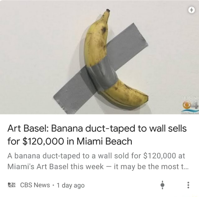 Art Basel Banana ducttaped to wall sells for 120,000 in Miami Beach