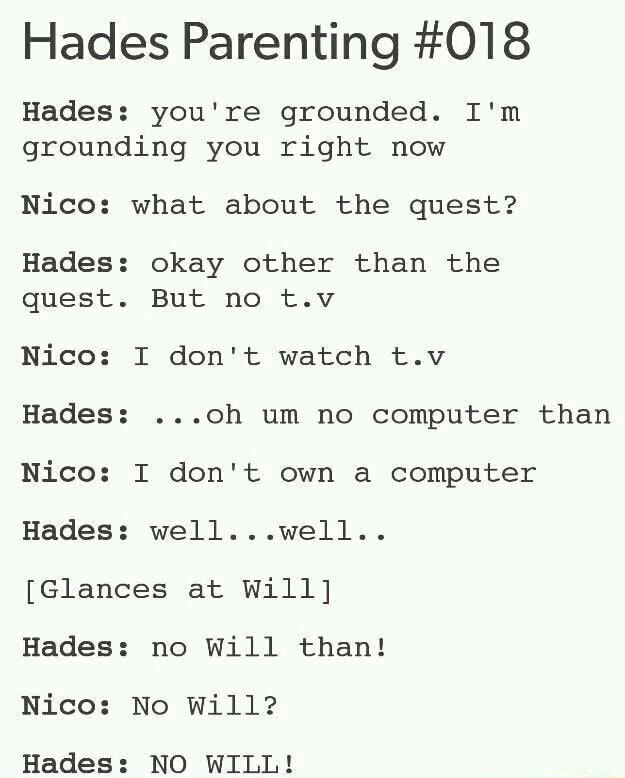 Hades Parenting #018 Hades: you're grounded. I‘m grounding you right ...