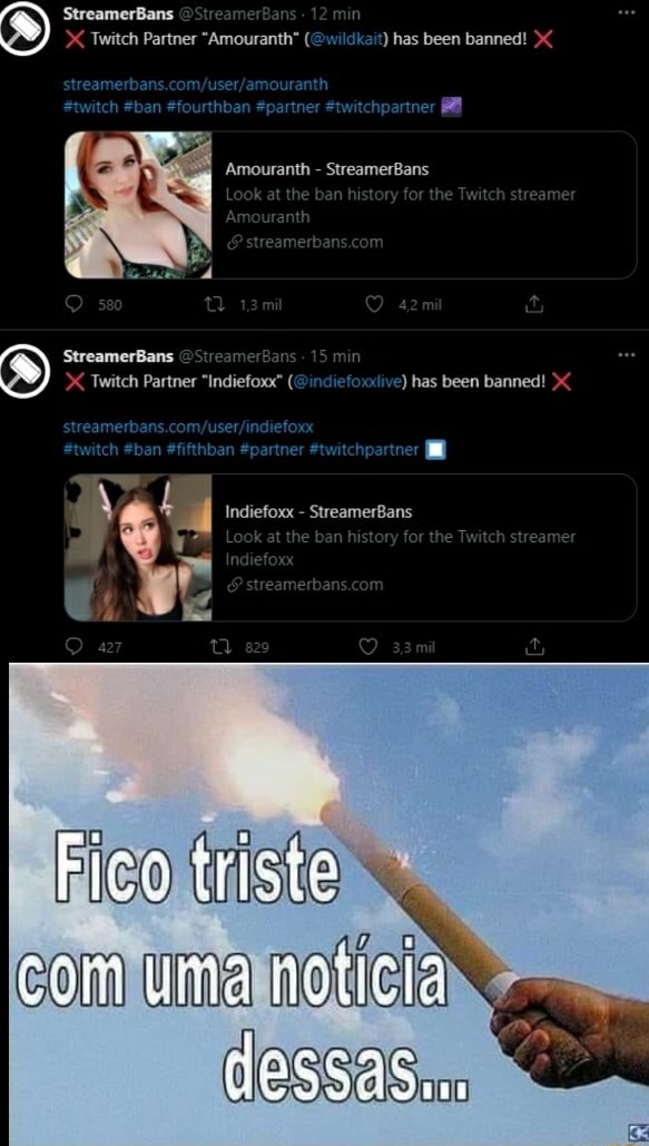 StreamerBans min Twitch Partner "Amouranth" (wildkait) has been banned