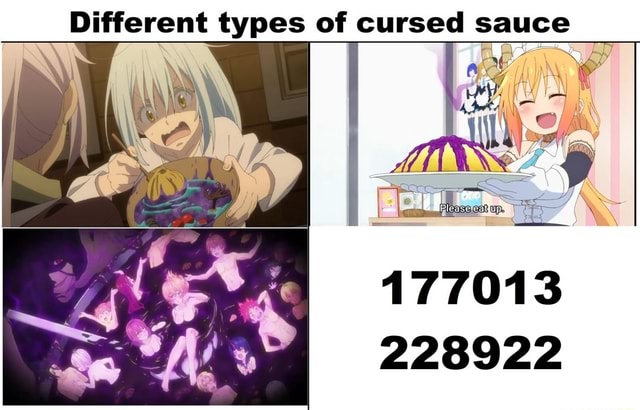 Different types of cursed sauce 177013 228922 - )