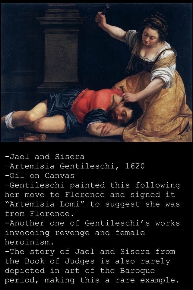 jael and sisera by artemisia gentileschi