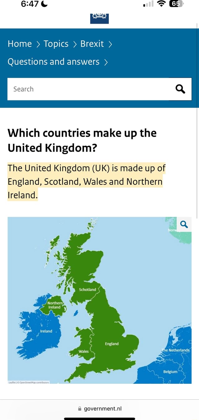 Which countries make up the United Kingdom?