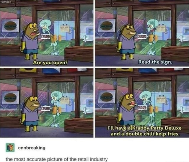 I his have alKrabby Patty Deluxe and a double chili kelp fries. the