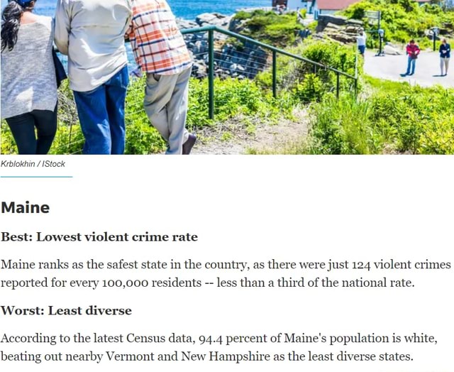 Krblokhin IStock Maine Best Lowest violent crime rate Maine ranks as