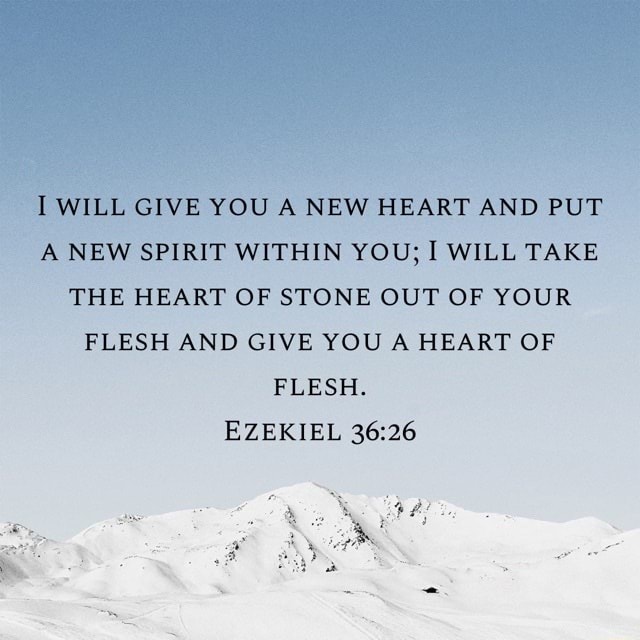 I WILL GIVE YOU A NEW HEART AND PUT A NEW SPIRIT WITHIN YOU; I WILL ...