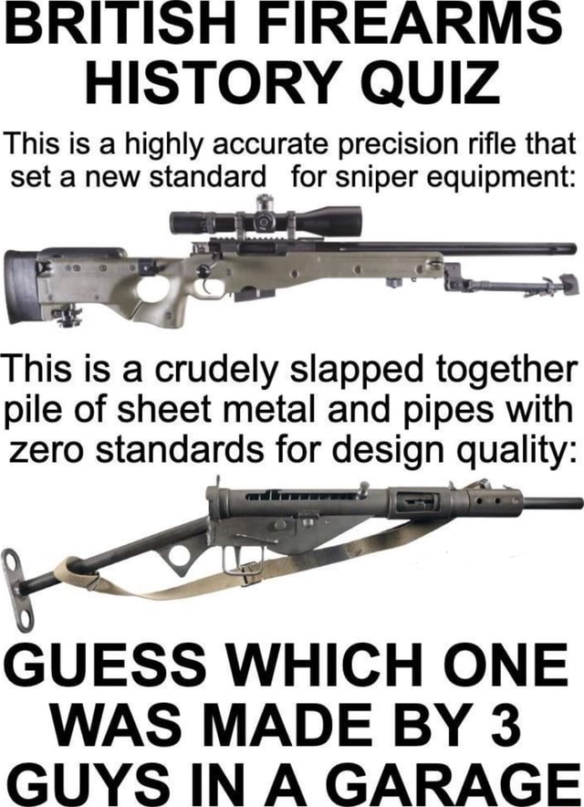 BRITISH FIREARMS HISTORY QUIZ This is a highly accurate precision rifle