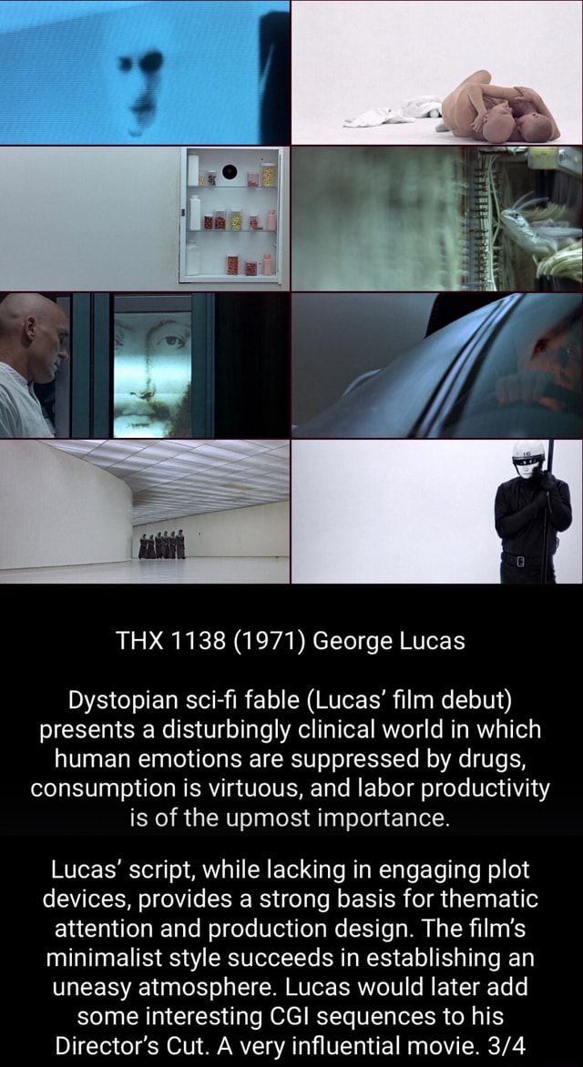 Dystopian sci-fi fable (Lucas' film debut) presents a disturbingly ...