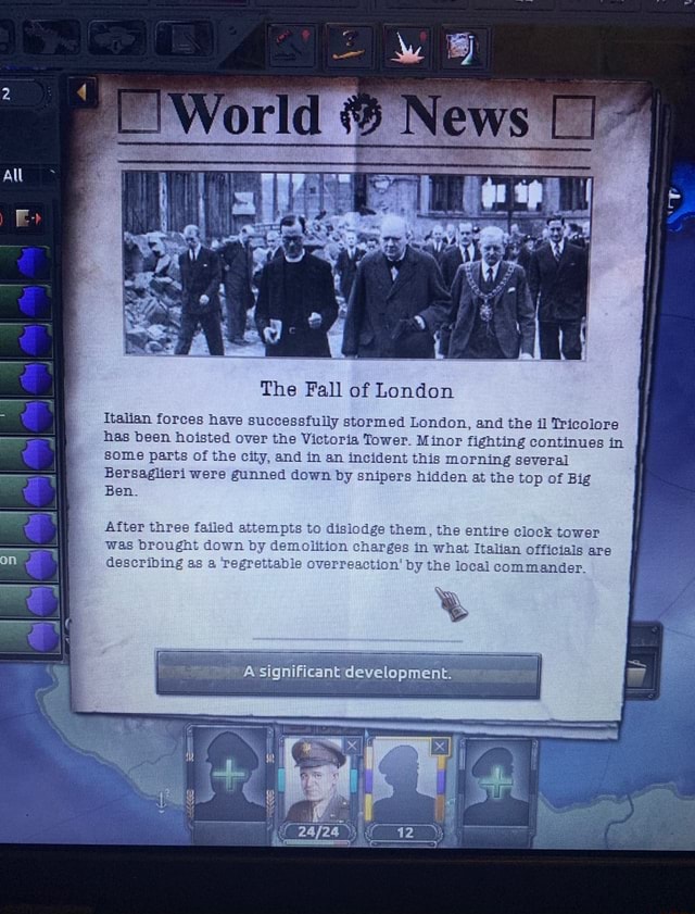 2 All World News The Fall of London Italian forces have successfully ...