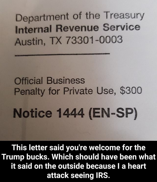 Department of the Treasury Internal Revenue Service Austin, TX 73301