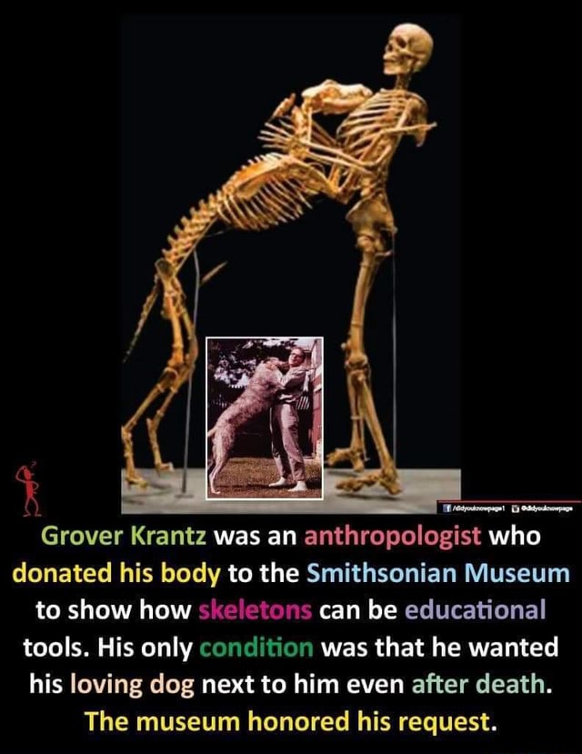 Grover Krantz was an anthropologist who donated his body to the