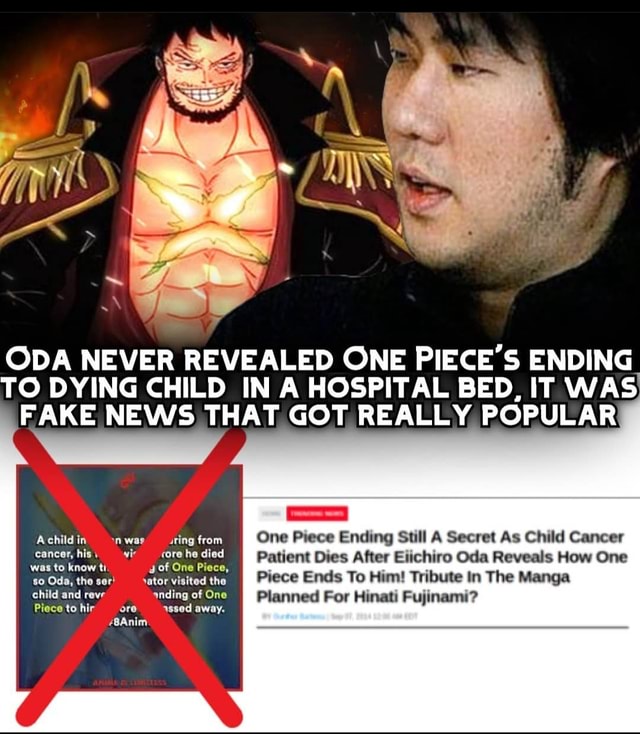 ODA NEVER REVEALED ONE PIECE'S ENDING TO DYING CHILD IN A HOSPITAL BED