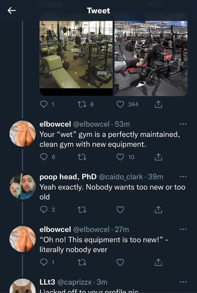 244 Your "wet" gym is a perfectly maintained, Tweet elbowcel elbowcel