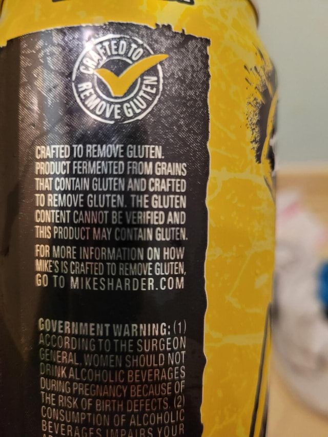 CONTAIN GLUTEN AND CRAFTED TORE GLUTEN. THE GLUTEN CONTENT CANNOT BE