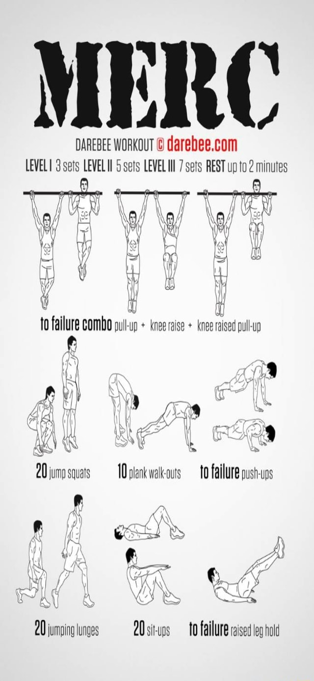 DAREBEE WORKOUT © darebee.com LEVELI 3 sets LEVEL 5 sets LEVEL II 7 ...