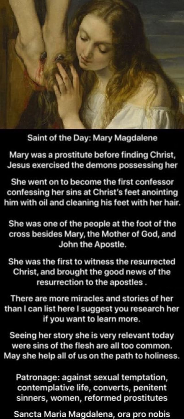 Saint Of The Day Mary Magdalene Mary Was A Prostitute Before Finding   E27c1289ff343499bc9ce760434caab61dad1ef8616f2e76d64d0e32bbc9c82f 1 