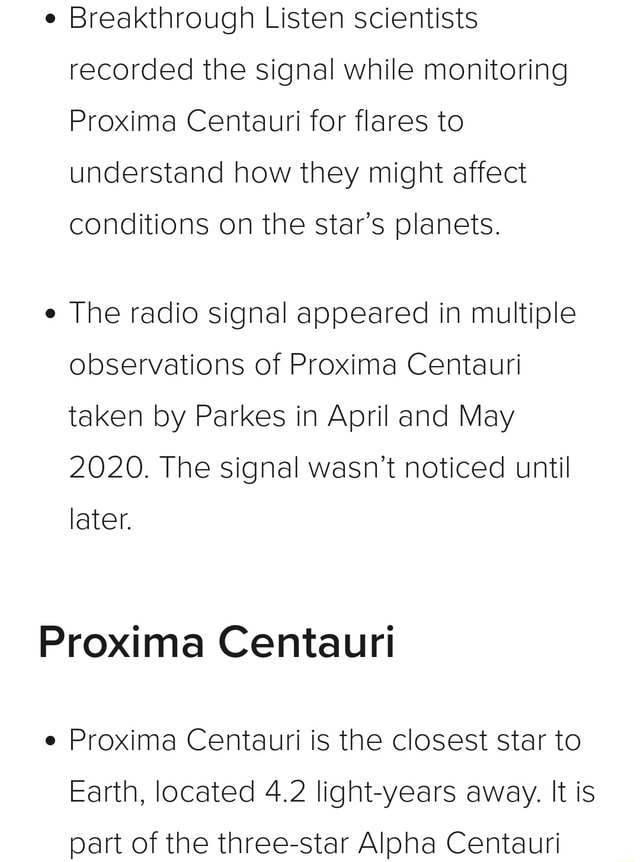 Breakthrough Listen Scientists Recorded The Signal While Monitoring ...