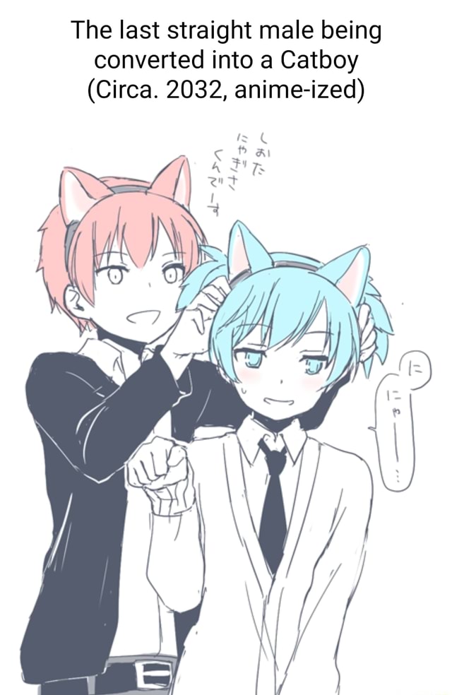 The last straight male being converted into a Catboy (Circa. 2032