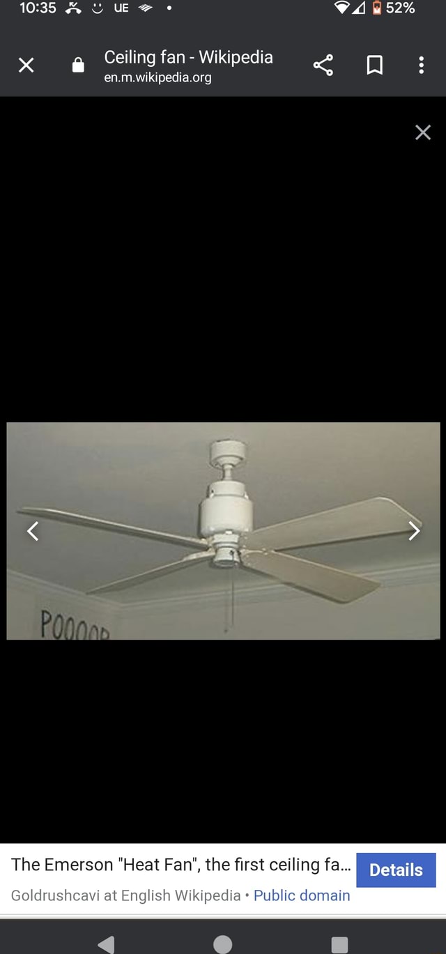 & t! UE 52 x Ceiling fan Wikipedia The Emerson "Heat Fan", the