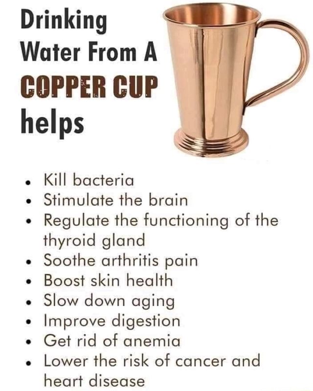 Drinking Water From A COPPER CUP helps Kill bacteria Stimulate the