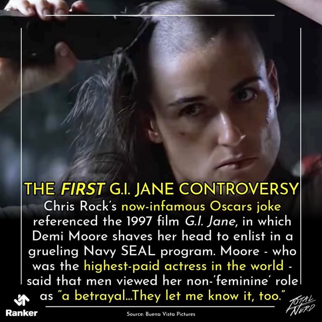 THE FIRST Gl. JANE CONTROVERSY Chris Rock's nowinfamous Oscars joke