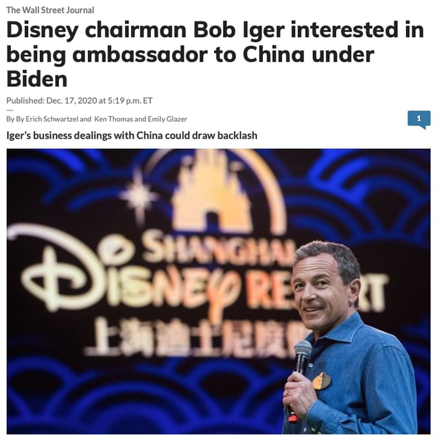 The Wall Street Journal Disney chairman Bob lger interested in being