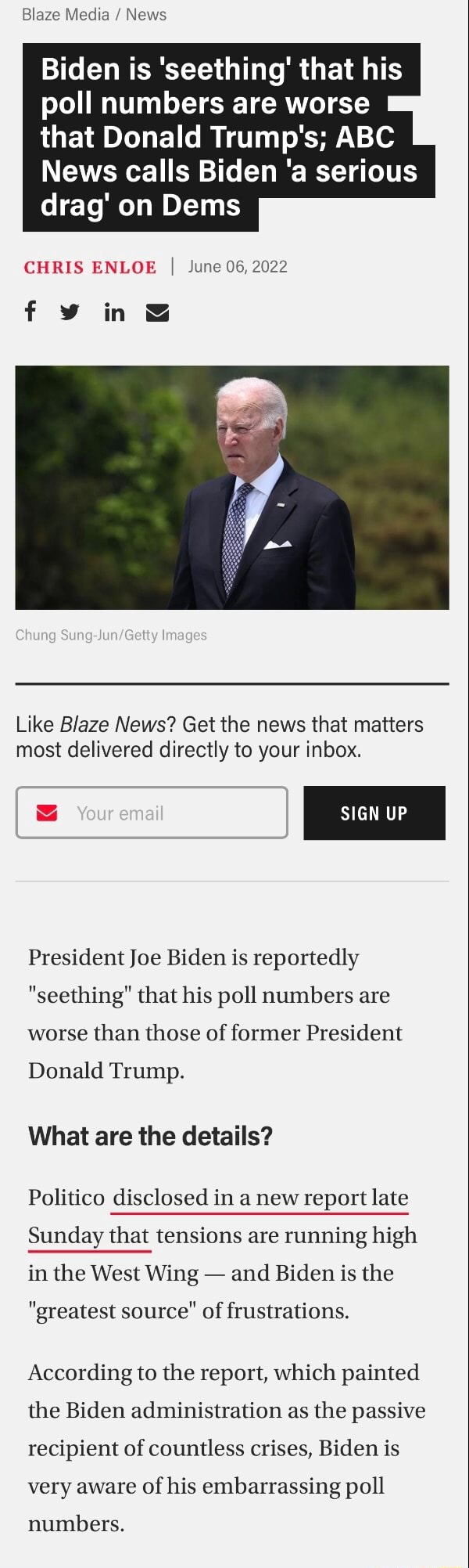 Blaze Media / News Biden is 'seething' that his poll numbers are worse ...