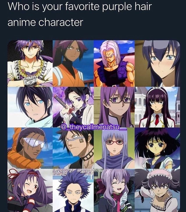Who is your favorite purple hair anime character 