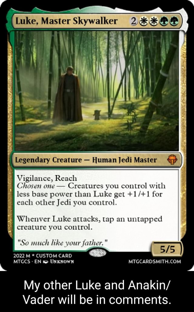 Luke, Master Skywalker Legendary Creature Human Jedi Master Vigilance