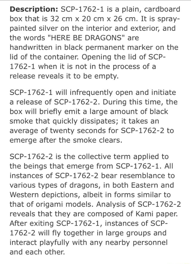 Scp 1762 Story