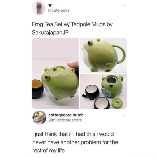 Cute little things I wanna collect Frog Tea Set w/ Tadpole Mugs by