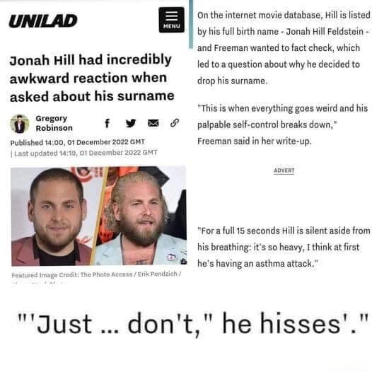 UNILAD B Jonah Hill Had Incredibly Awkward Reaction When Asked About ...