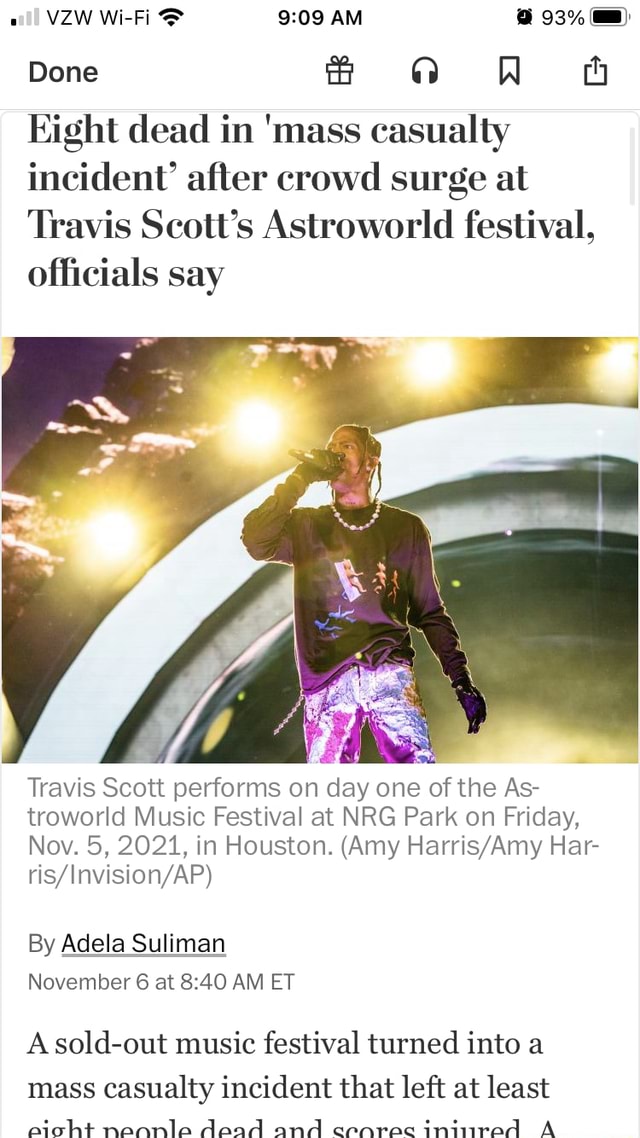 A soldout music festival turned into a mass casualty incident that left at least eight people