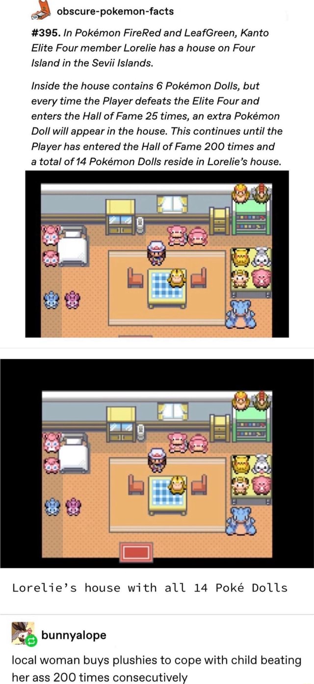 Obscure-pokemon-facts #395. In Pokemon Firered And Leafgreen, Kanto 