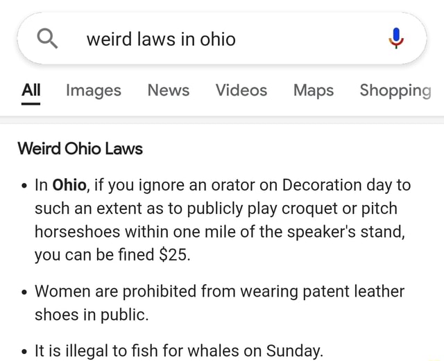 Q. weird laws in ohio All Images News Videos Maps Shopping Weird Ohio