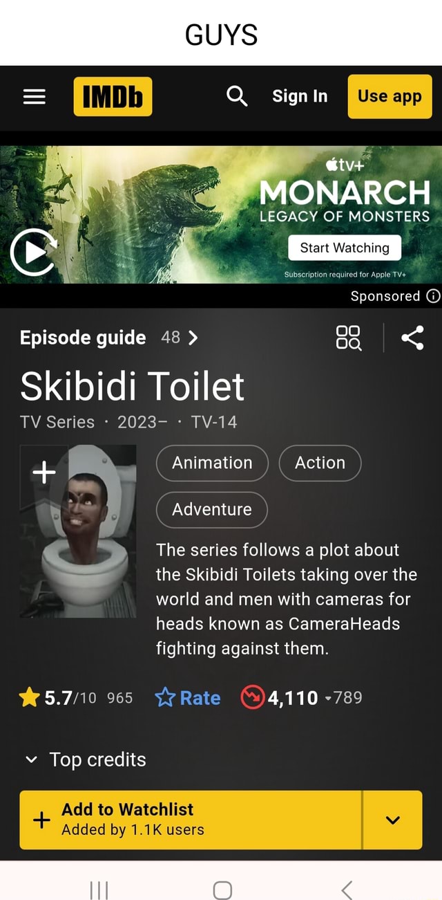 GUYS Sign In @tv+ MONARCH LEGACY OF MONSTERS Start Watching ...