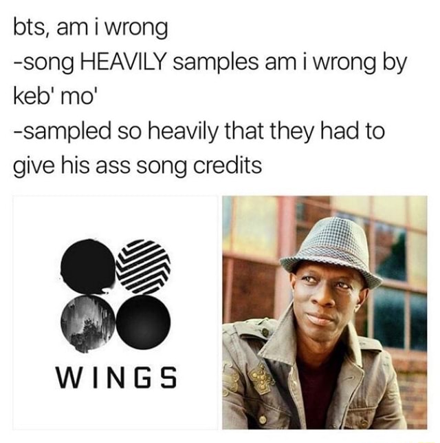 Bts Am Iwrong Song Heavily Samples Am I Wrong By Keb Mo Sampied So Heavily That They Had To Give His Ass Song Credits Ifunny